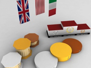 sport podium flag pack 3D Model