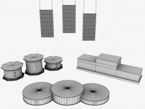 sport podium flag pack 3D Model