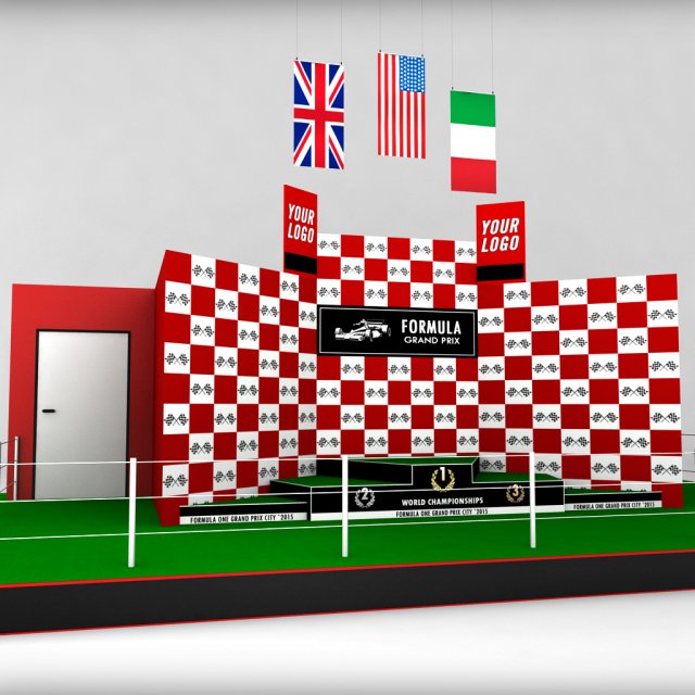 formula one sport podium Modelo 3D .c4d .max .obj .3ds .fbx .stl .blend 