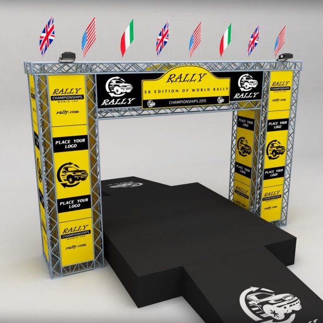 wrc motor sport podium 3D Model .c4d .max .obj .3ds .fbx .stl .blend 