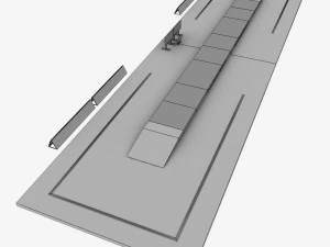 fencing piste arena 3D Model
