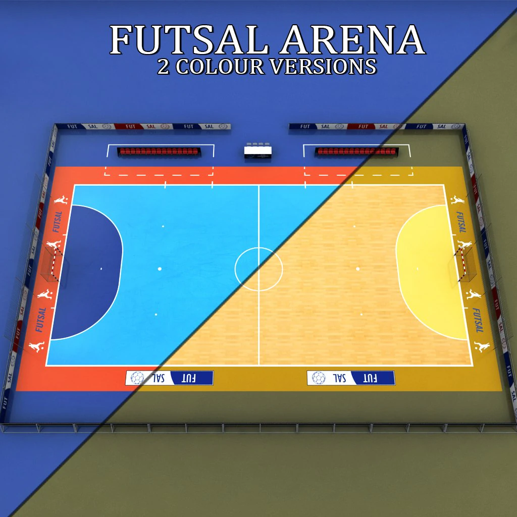 futsal court arena 3D Model .c4d .max .obj .3ds .fbx .stl .blend 