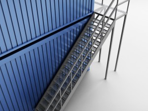 container shipping house double floor Model 3D