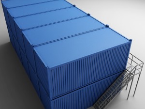container shipping house double floor Model 3D