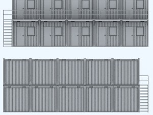 container shipping house double floor Model 3D