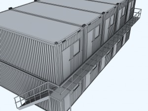 container shipping house double floor Model 3D