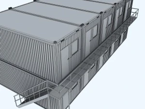 container shipping house double floor 3D Model