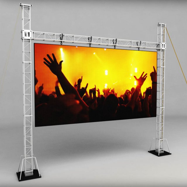 telebim scaffolding led screen high 3D-Modell .c4d .max .obj .3ds .fbx .stl .blend 
