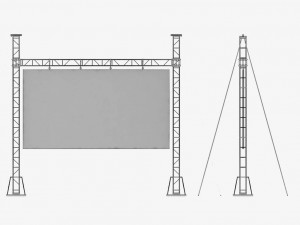 telebim scaffolding led screen high 3D-Modell