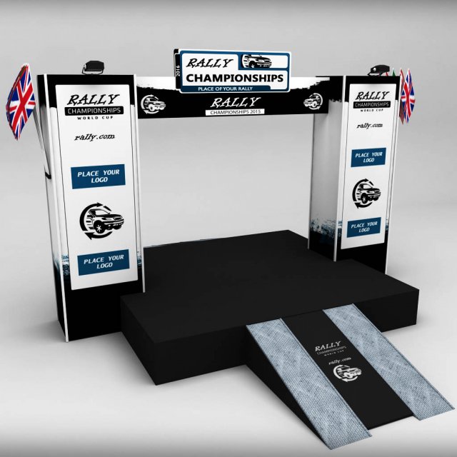 wrc motor sport podium 02 Modèle 3D .c4d .max .obj .3ds .fbx .stl .blend 