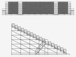 stadium tribune scaffolding large 3D 模型