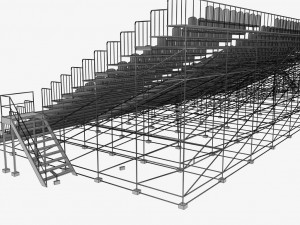 stadium tribune scaffolding large 3D 模型