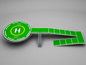 helipad rounded high scaffolding 3D Model