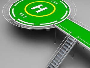 helipad rounded high scaffolding 3D Model