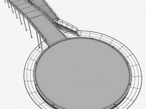 helipad rounded high scaffolding 3D Model