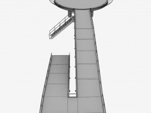 helipad rounded high scaffolding 3D Model