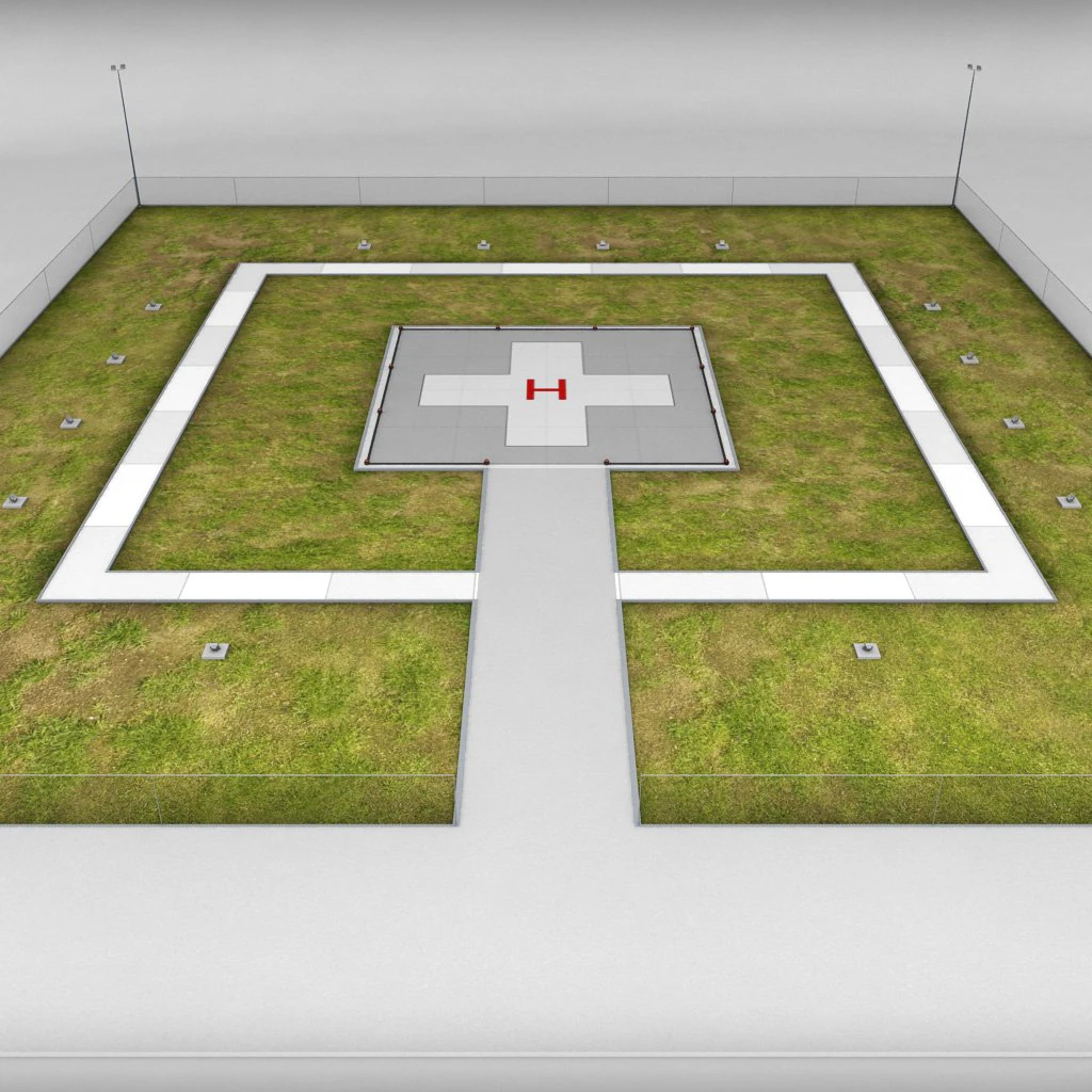 helipad square ground 3D Model .c4d .max .obj .3ds .fbx .stl .blend 
