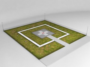 helipad square ground 3D 모델