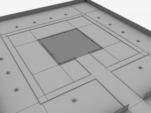 helipad square ground 3D 모델