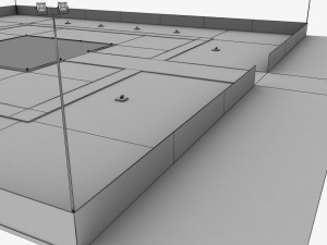 helipad square ground 3D 모델