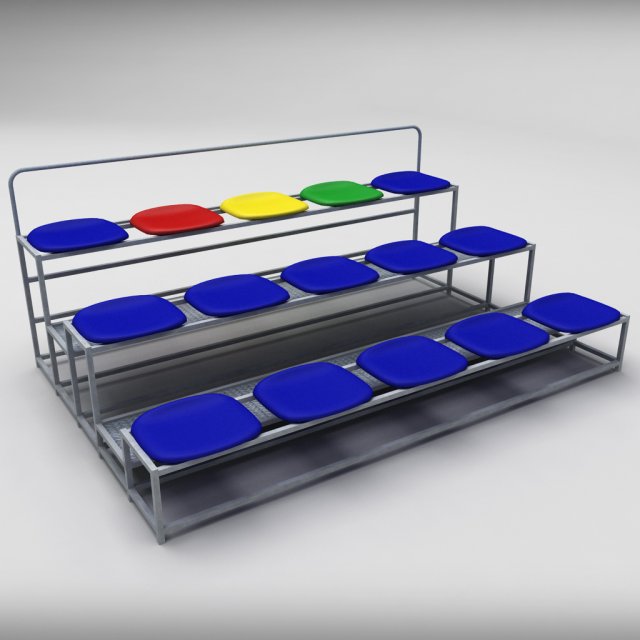 stadium seating tribune small Model 3D .c4d .max .obj .3ds .fbx .stl .blend 