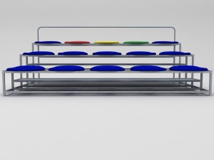 stadium seating tribune small Model 3D