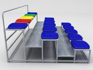 stadium seating tribune small Model 3D