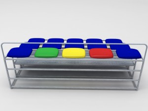 stadium seating tribune small Model 3D