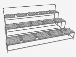 stadium seating tribune small Model 3D
