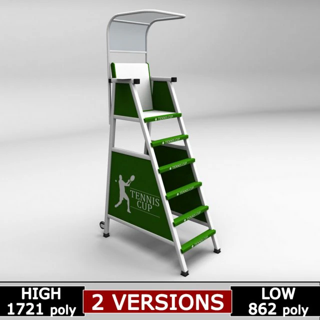 심판 테니스 심판 의자 3D 모델 .c4d .max .obj .3ds .fbx .stl .blend 