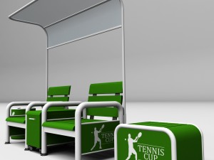 tennis court bench chair 3D Модель