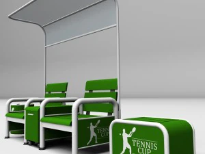 tennis court bench chair 3D Model