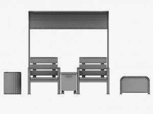 tennis court bench chair 3D Model