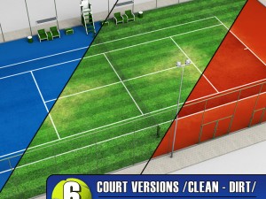 tennis court stadium arena pack 3D 모델