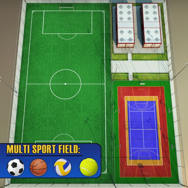 multi court arena sport centrum pack Modelo 3D .c4d .max .obj .3ds .fbx .stl .blend 