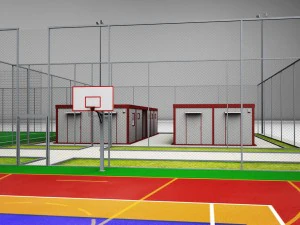 pacote de centro esportivo de arena multiquadra Modelo 3D