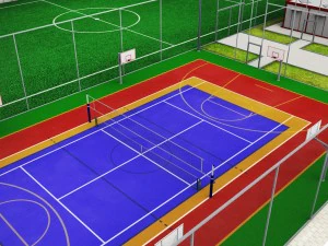 pacote de centro esportivo de arena multiquadra Modelo 3D