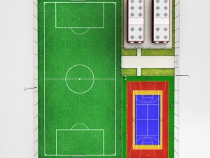 pacote de centro esportivo de arena multiquadra Modelo 3D