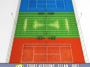 multi tennis court stadium arena pack 3D Модель