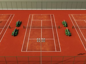 multi tennis court stadium arena pack 3D Model