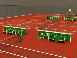 multi tennis court stadium arena pack 3D Model