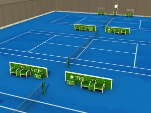 multi tennis court stadium arena pack 3D Model