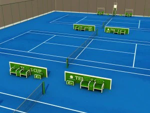 multi tennis court stadium arena pack 3D Model