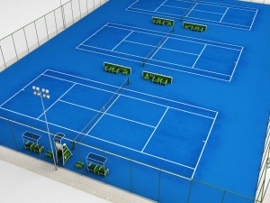 multi tennis court stadium arena pack 3D Model