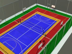 multi sport court centrum pack 3D Model