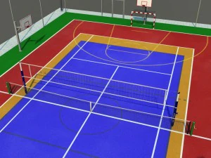 multi sport court centrum pack 3D Model