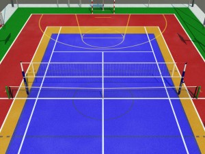 multi sport court centrum pack 3D-Modell