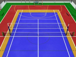 multi sport court centrum pack 3D Model