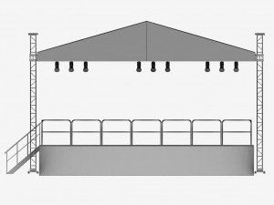music stage platform scaffolding Modelo 3D