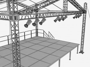 music stage platform scaffolding Modelo 3D